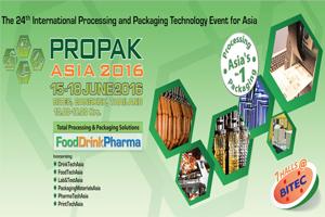 ขอเชิญเข้าร่วมงานแสดงสินค้าอุตสาหกรรมและเทคโนโลยีด้านกระบวนการผลิต การแปรรูปและบรรจุภัณฑ์นานาชาติ (ProPak Asia 2016)